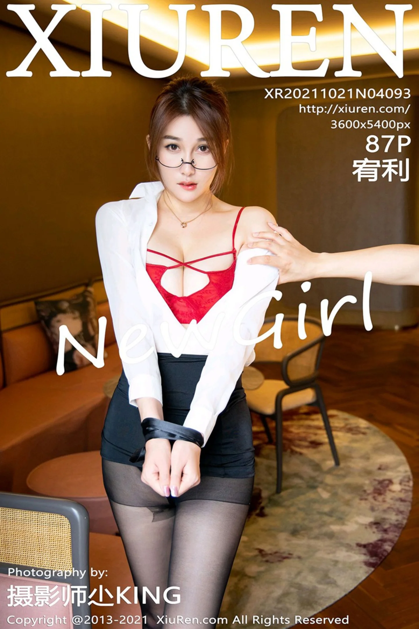 [XiuRen秀人网]No.4093_新人模特宥利眼镜秘书OL主题红色内衣配黑丝裤袜完美诱惑写真87P-秀人网 - XiuRen.Pro
